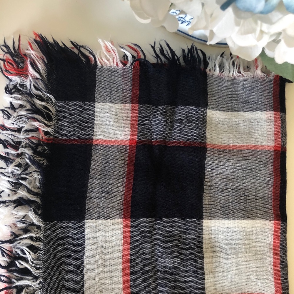 J.crew 🇺🇸 blue red white plaid scarf / wraps